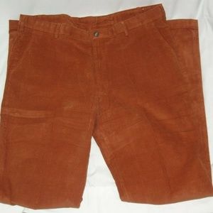 Tom James Orange Flat Front Corduroys Size 40 NWT